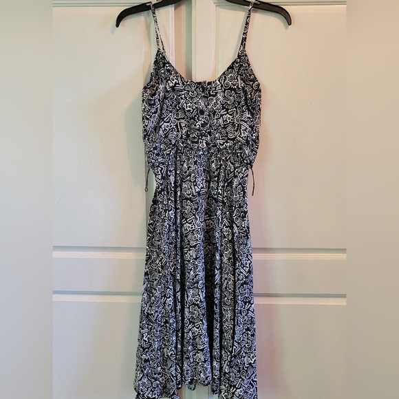 Vintage 90s Positive Attitude Black White Tank Dress - Picture 2 of 6